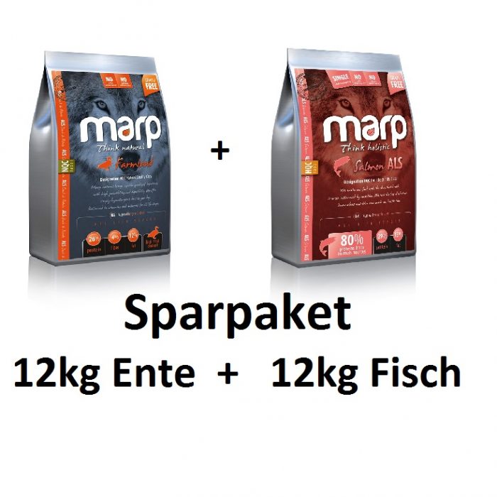MARP Holistic 12kg Ente und 12kg Lachs (getreidefrei) Sparpaket 1 + 1