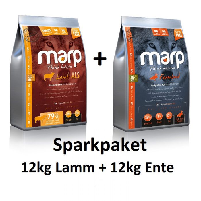 MARP Holistic 12kg Lamm und 12kg Ente (getreidefrei) Sparpaket 1 + 1