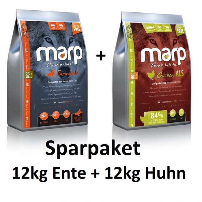 MARP Holistic 12kg Ente und 12kg Huhn (getreidefrei) Sparpaket 1 + 1